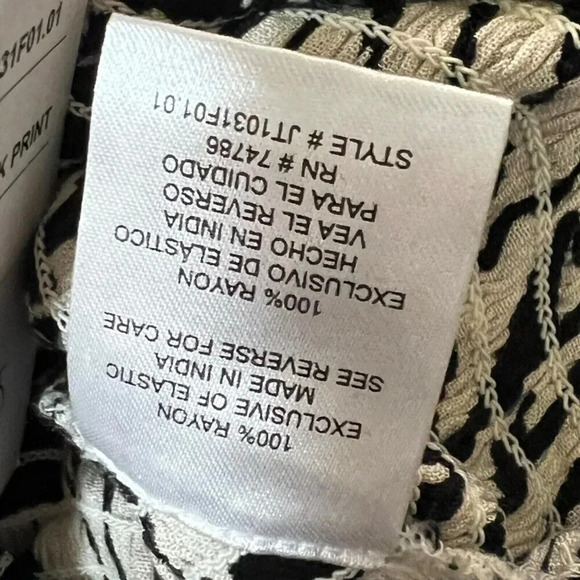 Patrons Of Peace Boho Palm Leaf Geo Print Smocked Peplum Top Size Medium - Picture 6 of 8